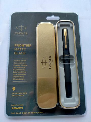 Parker Frontier Matte Black Fountain Pen with Gold Trim